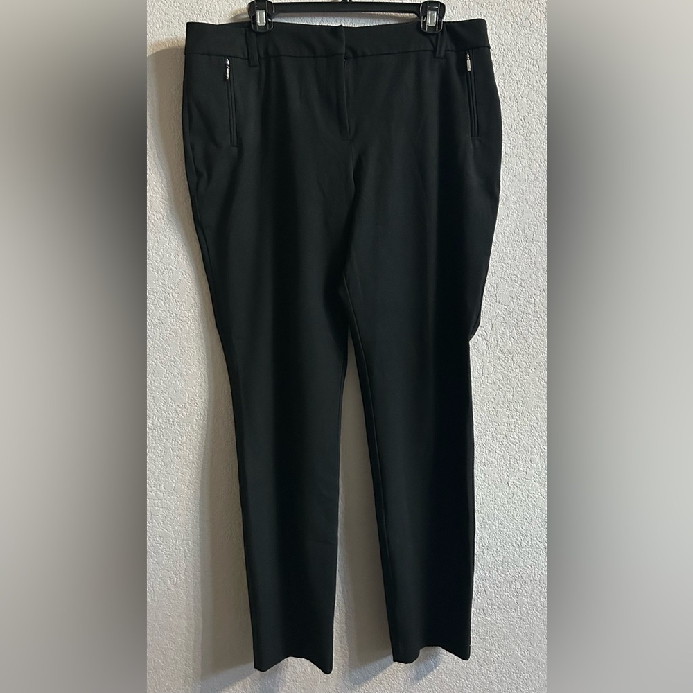 7th Ave Design Studio by New York & Co black pants, zip pockets. Plus size 14. - Picture 2 of 8